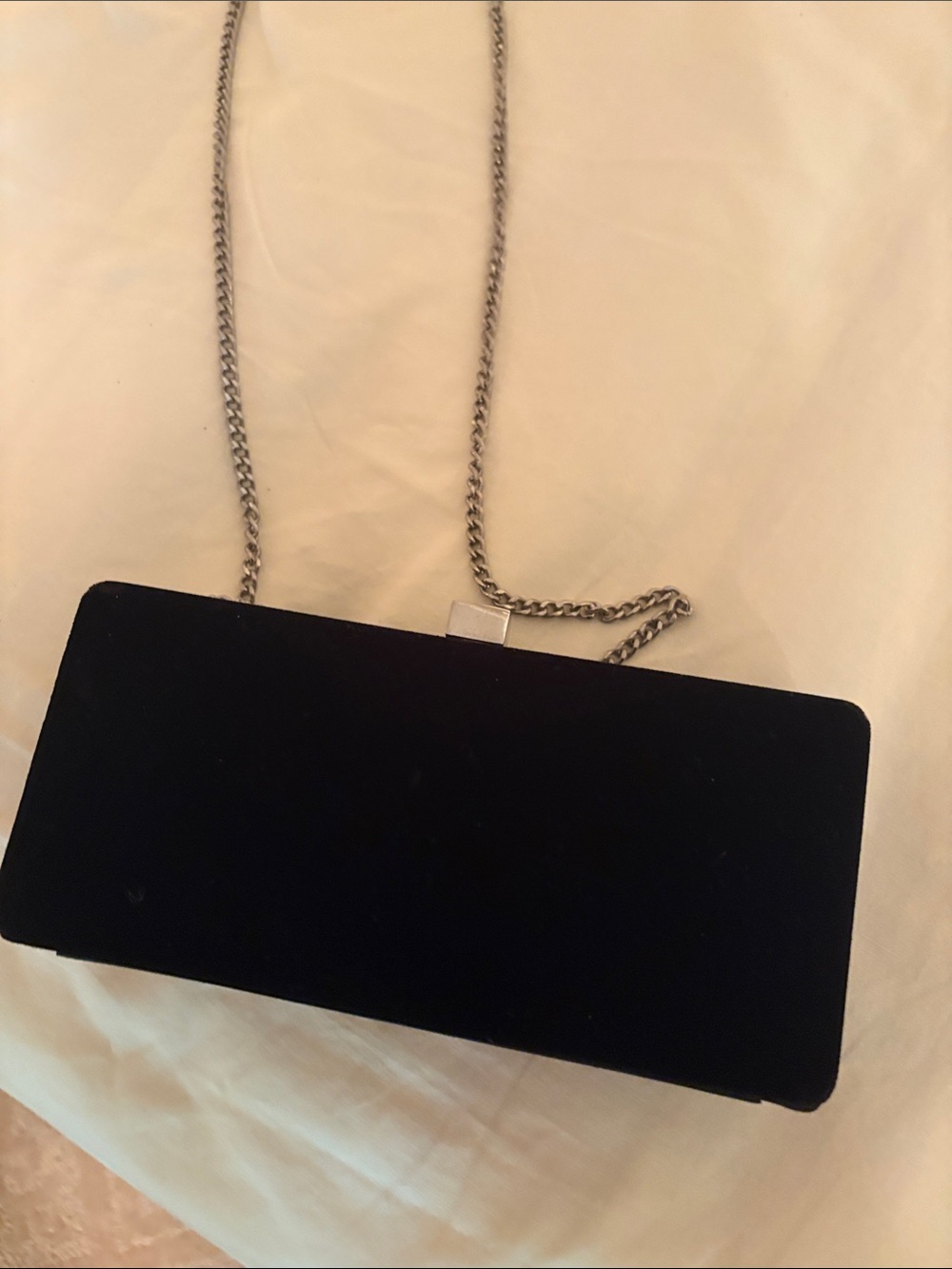 Black Velvet Chain-Clutch Evening Bag